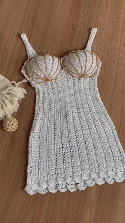 Turn Left Crochet Mini Dress