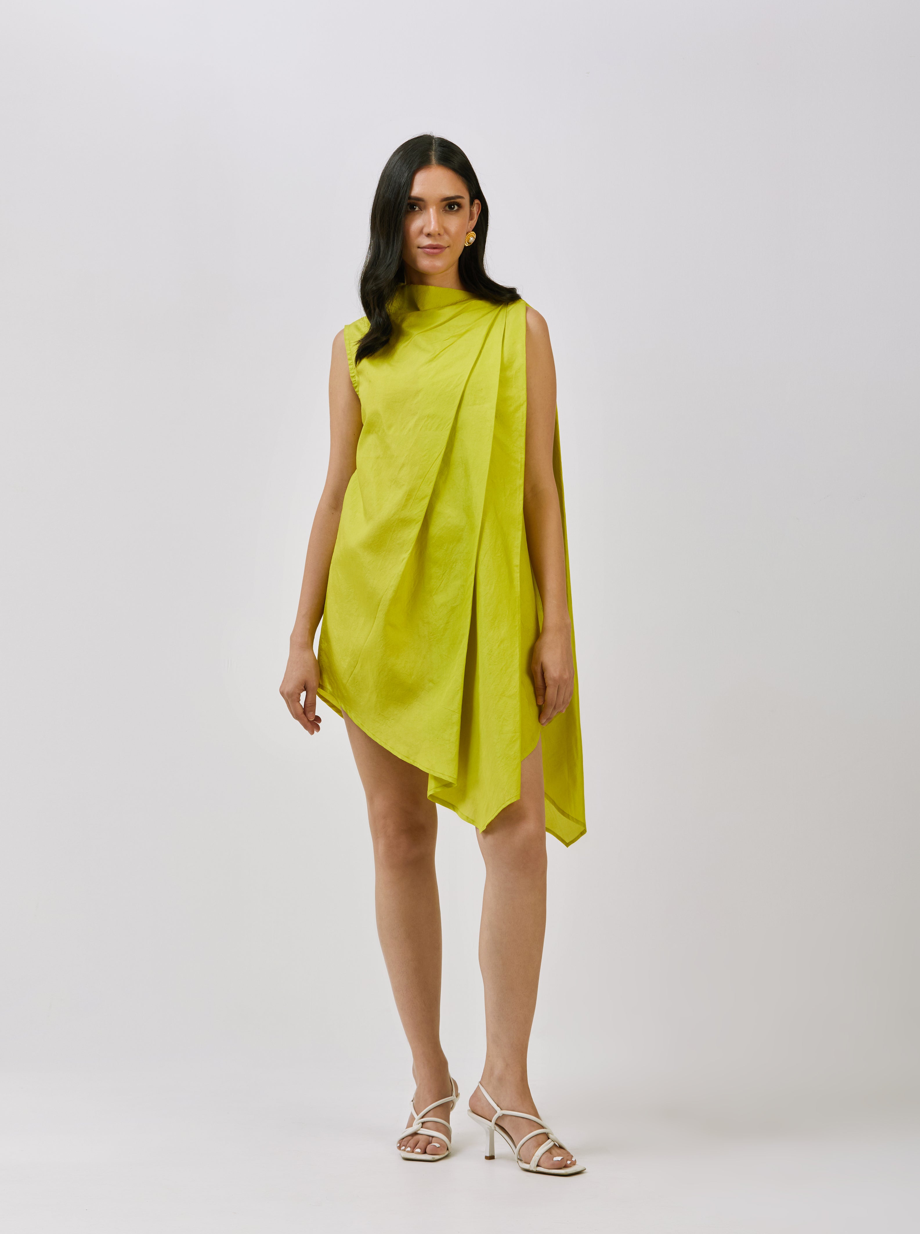 Soleil Pleated Asymmetrical Dress