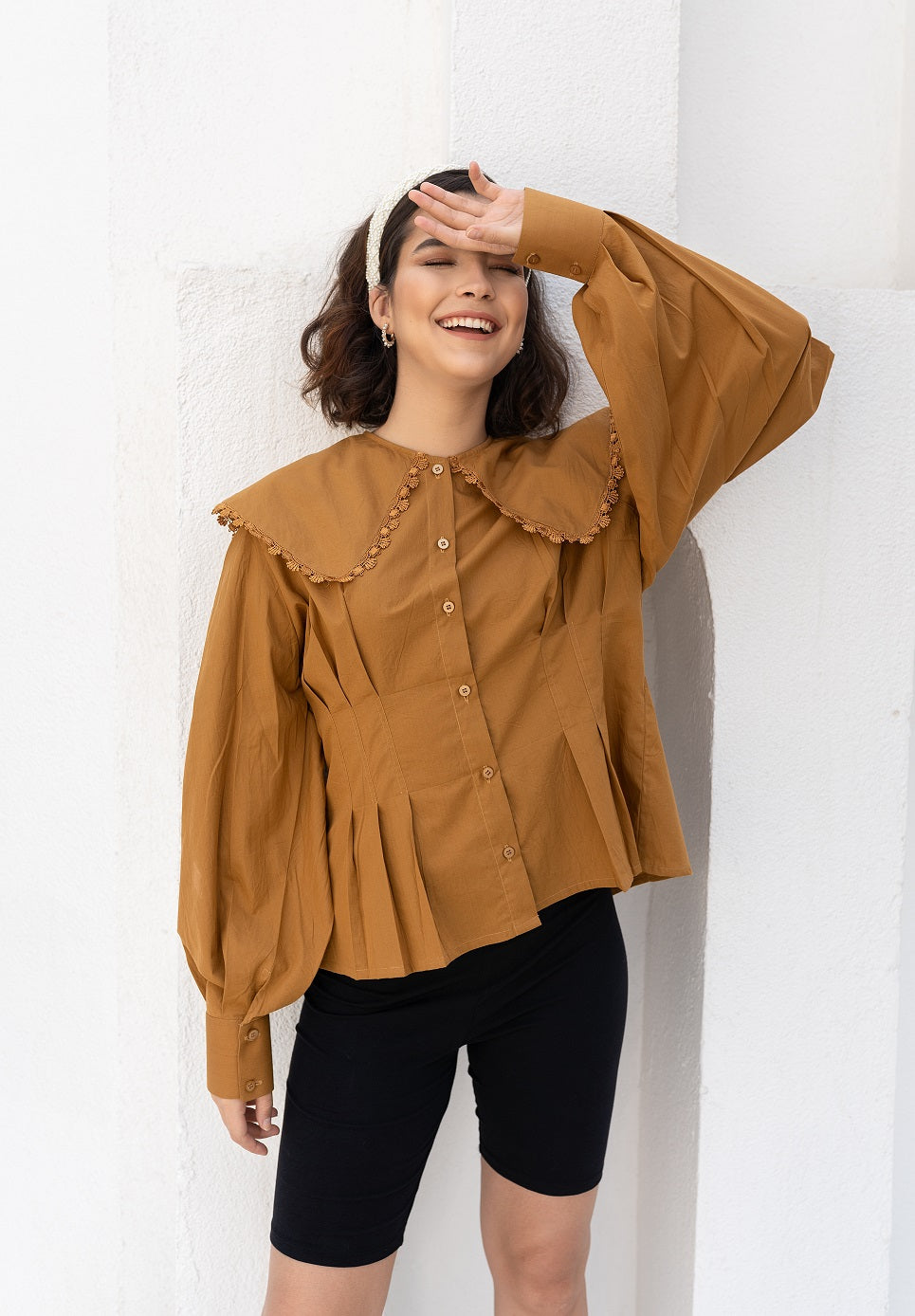 CARRIE Biscuit Brown Shirt